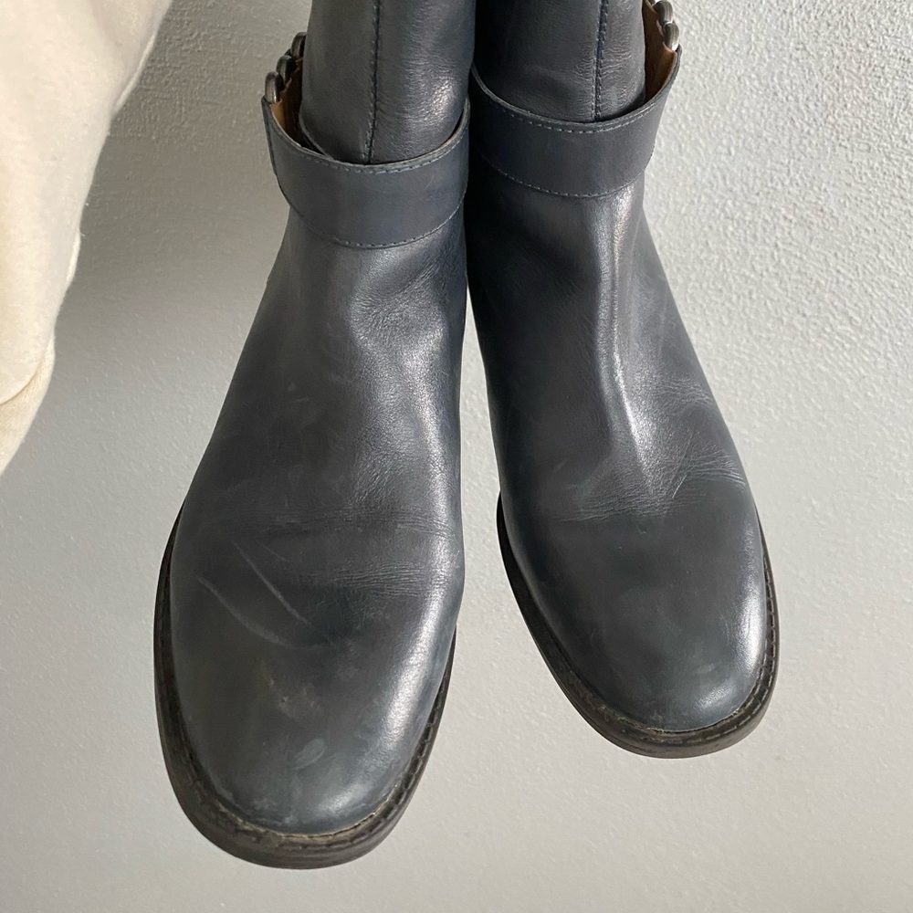 Nine West Leather Boots Size 6.5 Tall Riding Boots Soft Black Soft Chic Work - Picture 4 of 8